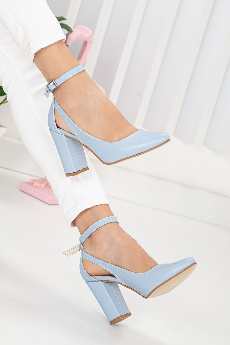 Women's Lillian Heels Baby Blue Skin Shoes - STREET MODE ™ Light Blue Leather Heels With Ankle Strap, Blue Block Heels With Padded Heel And Round Toe, Light Blue Heels With Padded Heel And Round Toe, Light Blue Platform Heels With Pointed Toe, Light Blue Round Toe Heels With Padded Heel, Light Blue Pointed Toe Heels In Synthetic, Light Blue Closed Toe Heels In Synthetic, Light Blue Pointed Toe Synthetic Heels, Light Blue Pointed Toe Heels