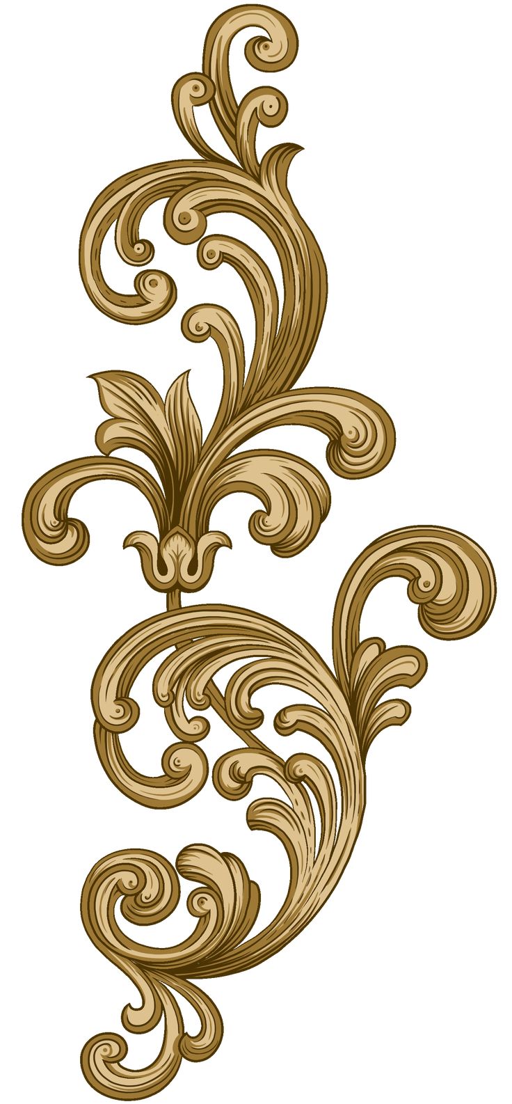 an ornate design in gold on white