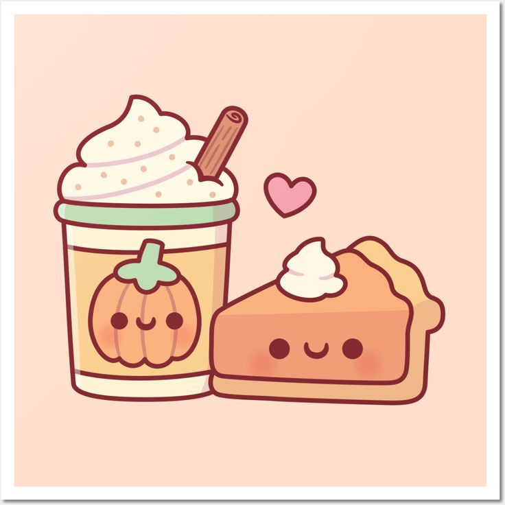 a cup of coffee with whipped cream and a slice of pumpkin pie on the side