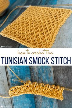 an image of how to crochet the turkish smock stitch with text overlay