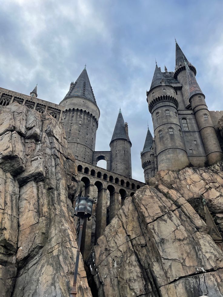 the hogwarts castle is built on top of a rock formation