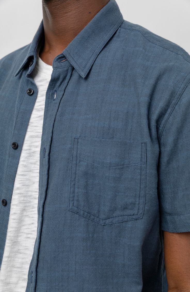 Slubbed cotton oxford cloth brings mottled color and texture to a sport shirt that's easy to layer or wear on its own and always looks great untucked. Style Name:Rails Fairfax Short Sleeve Button-Up Shirt. Style Number: 6260177. Relaxed Fit Yarn-dyed Linen Shirt, Linen Yarn-dyed Relaxed Fit Shirt, Indigo Cotton Short Sleeve Shirt, Relaxed Fit Yarn-dyed Button-up Shirt, Casual Relaxed Fit Yarn-dyed Shirt, Casual Yarn-dyed Button-up Tops, Casual Collared Yarn-dyed Tops, Casual Yarn-dyed Collared Tops, Casual Short Sleeve Shirt With Welt Pockets