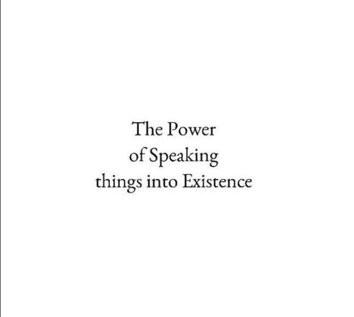 the power of speaking things into existence book cover with black and white text