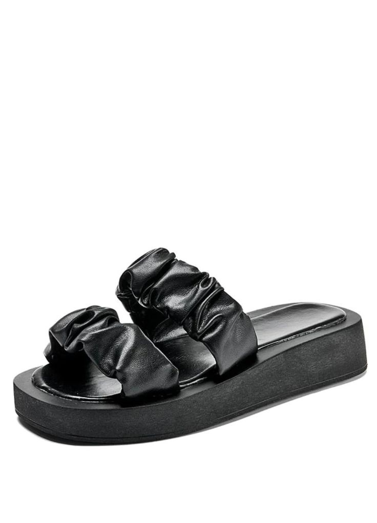 Experience the perfect combination of comfort and style with Any Women's Summer Slippers by USS Shoes. Crafted with sleek microfiber material, this sandal comes in classic black or white colors and features a solid pattern with a platform design. The polyurethane lining and insole provide a comfortable fit, making them ideal for outdoor wear in the summer and spring. Add a touch of fashion to your footwear collection today. Platform Open Toe Flip Flops Made Of Eva, Vacation Platform Slippers With Thick Synthetic Sole, Platform Open Toe Eva Flip Flops, Vacation Platform Slippers With Thick Bottom, Platform Open Toe Flip Flops, Black Sandals With Thick Eva Bottom, Eva Platform Open Toe Flip Flops, Black Sandals With Thick Bottom, Solid Color Open Toe Sandals With Textured Footbed