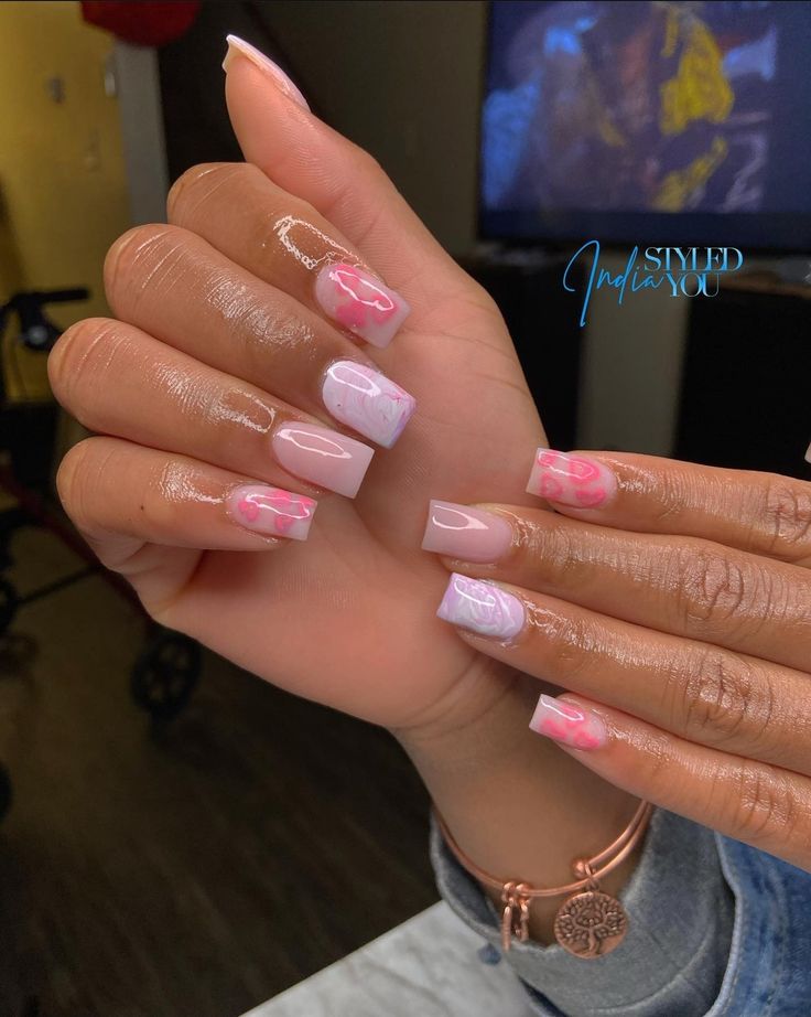 Cute Short Acrylic Nails Marble, Short Pink Nails Designs, Nail Compilation, Realistic Nails, Acrylic Nails Designs, Mens Nails, Acrylic Toe Nails, Long Acrylic Nail Designs, Drip Nails