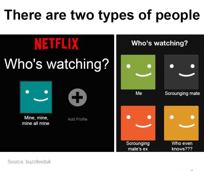 there are two types of people who's watching?