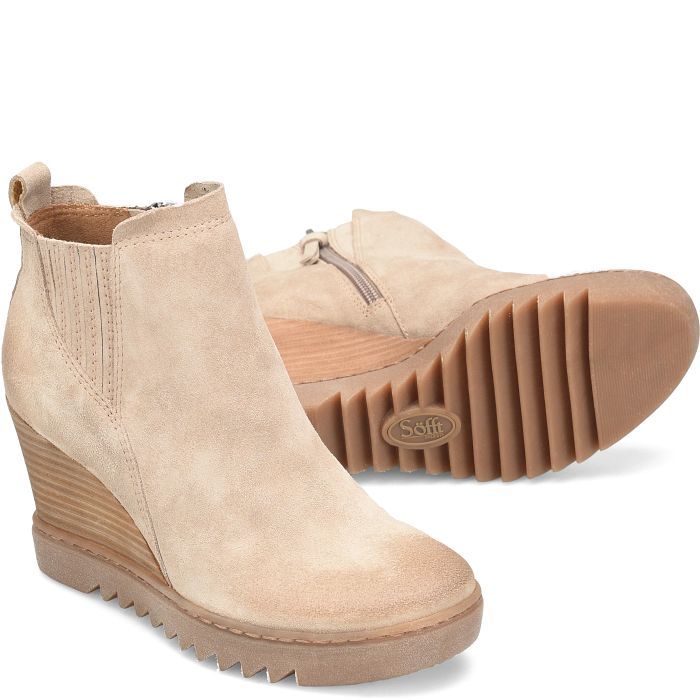 Kristen Wedge Bootie Ugg, Suede Wedge Heel Winter Boots, Casual Winter Wedge Boots With Reinforced Heel, Suede Wedge Heel Boots For Winter, Fall Suede Ankle-high Wedge Boots, Winter Suede Boots With Wedge Heel, Casual Ankle Wedge Boots With Reinforced Heel, Waterproof Suede Casual Boots, Comfortable Suede Boots