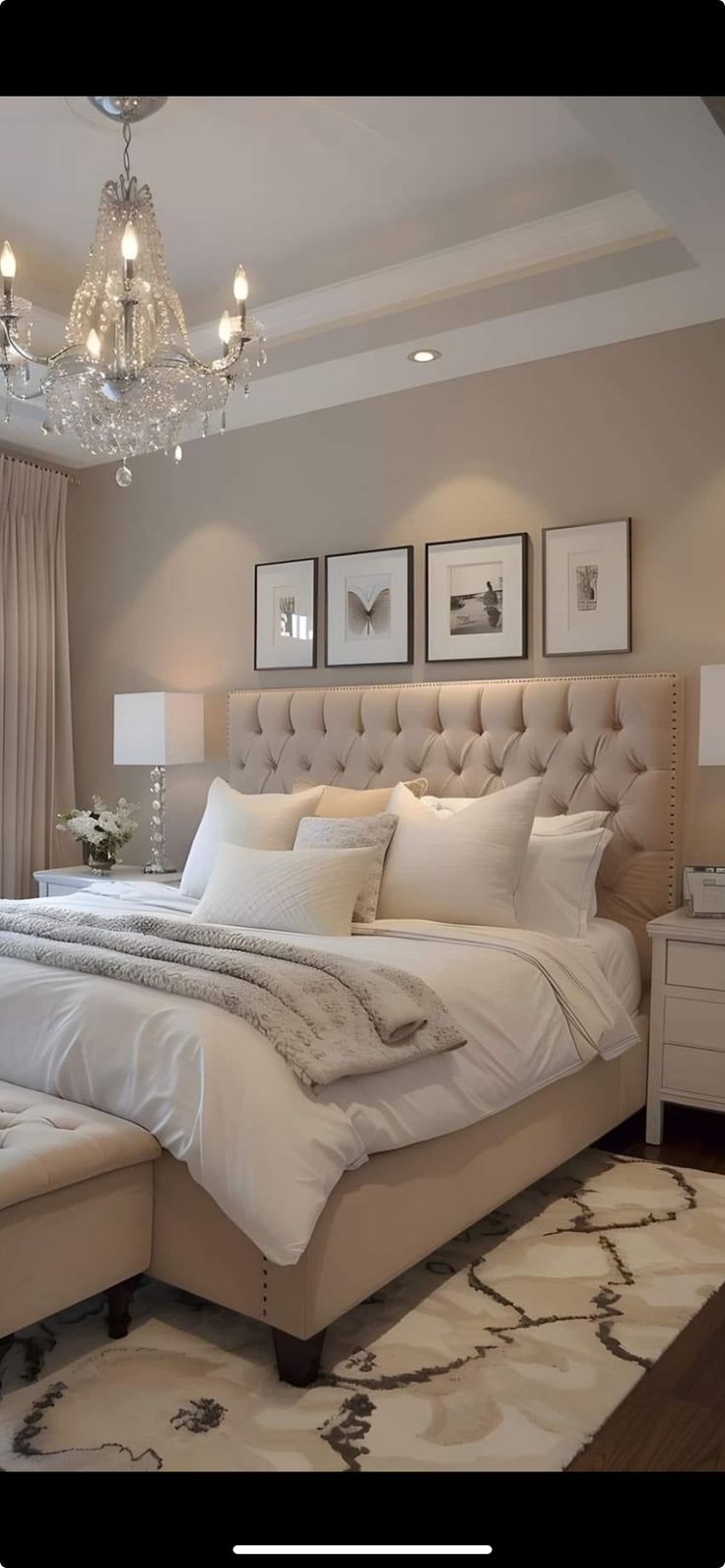 Neutral Bedroom Design, Bedroom Design Inspiration, Classy Bedroom, Transitional Bedroom, Beige Bedroom, Creative Bedroom, Bedroom Refresh, Master Bedrooms Decor, Minimalist Bedroom