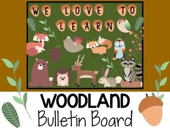 we love to learn woodland bulletin board