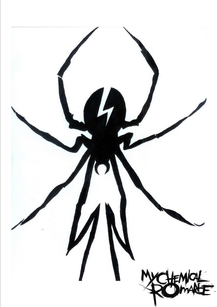 a black and white drawing of a spider with lightning bolt on it's back