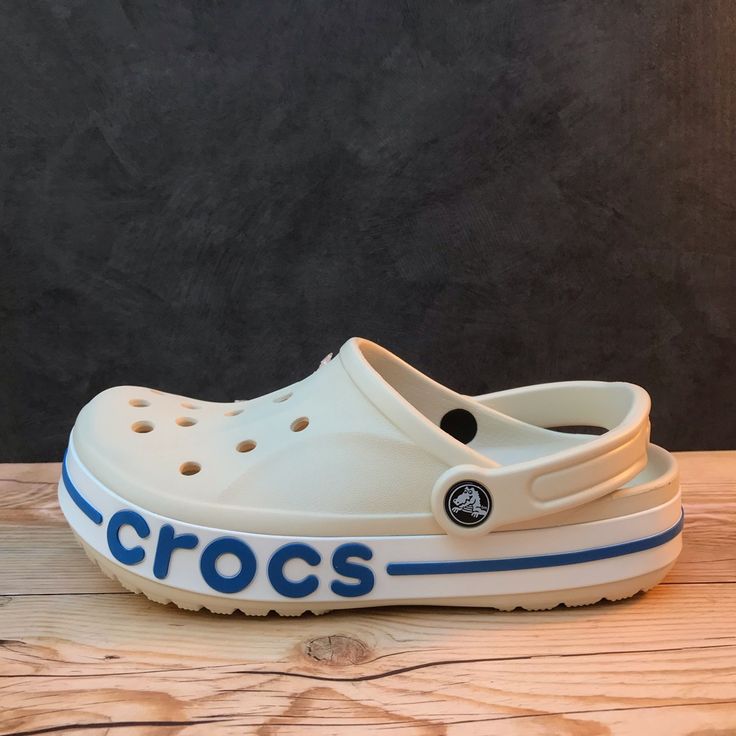 Brand New Crocs Bayaband Clog Stucco/ Bright Cobalt (Blue) Men’s Size 5 / Women’s Size 7 - Sold Men’s Size 8 / Women’s Size 10 Mens Crocs Fashion, Casual Cream Clogs With Cushioned Footbed, Bayaband Crocs, Men Crocs, Crocs For Men, Crocs Platform, Nike Casual Shoes, Crocs Slides, Blue Crocs