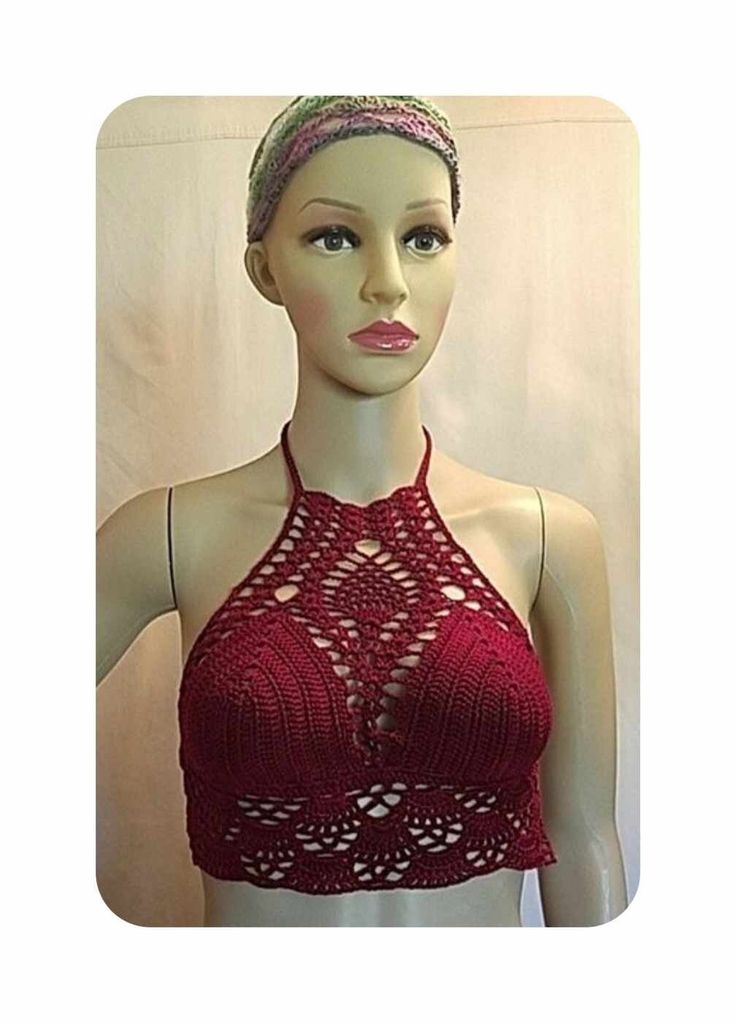 Crochet Cotton Thread Top in Burgundy Perfect for going to the beach, poolside or fun summer festivals Measures 26" to 36" inches around with adjustable ties  Cups measure 6.5" top to bottom and 6" across  This is a finished ready to ship item Material is very soft to the touch. Hand Wash, Dry Flat, Do not bleach See all my hand made items in various colors in my shop! Colors may vary from screen to screen. Shipping charges are based on weight and destination. Tracking number provided upon shipm Summer Party Triangle Crop Top, Adjustable Summer Swimwear, Adjustable Sleeveless Swimwear For Summer, Beachy Fitted Halter Top For Vacation, Adjustable Swimwear For Summer Parties, Fitted Bohemian Halter Top For Poolside, Summer Crochet Halter Neck Swimwear, Crochet Halter Neck Swimwear For Beach Season, Fitted Halter Top For Summer Poolside