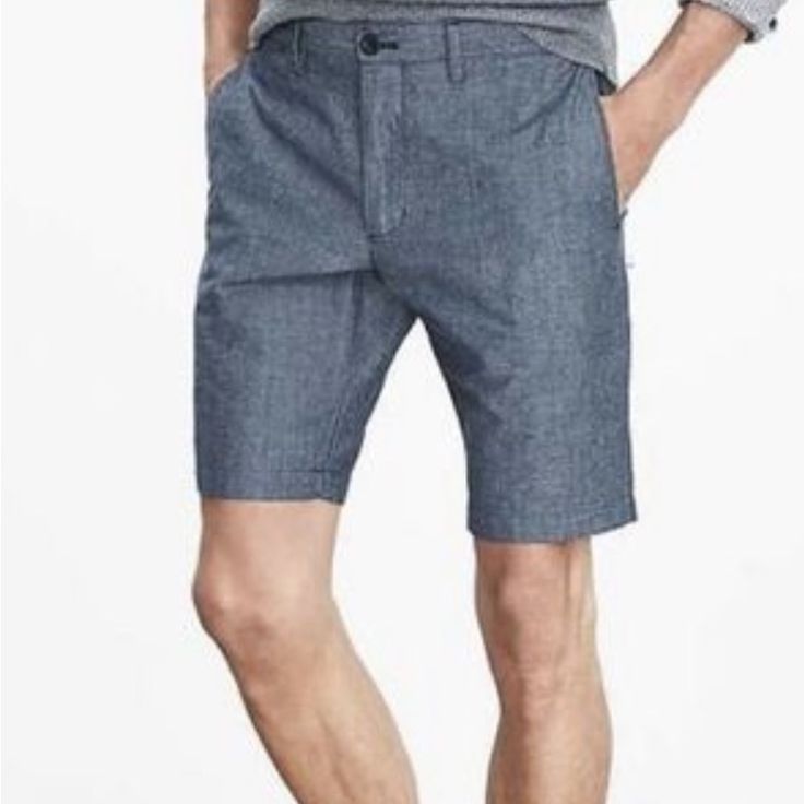 Banana Republic Blue Walking Shorts. Perfect Condition And Like Brand New Blue Cotton Pants With Built-in Shorts, Spring Denim Blue Cotton Bermuda Shorts, Casual Blue Denim Bermuda Shorts, Fitted Denim Bermuda Shorts In Blue, Casual Blue Bermuda Shorts, Fitted Straight Leg Bermuda Shorts, Casual Fitted Knee-length Shorts, Blue Relaxed Fit Bermuda Shorts With Short Inseam, Casual Blue Cotton Bermuda Shorts