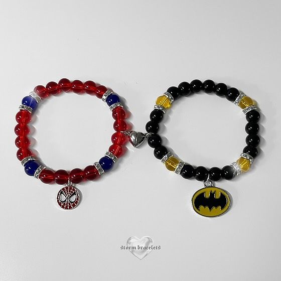 YOU & WHO! ⁺‧₊˚ ON SALE! Link in bio / stormbracelets.com worn worldwide ♡ TikTok: @ stormbracelets Email Enquiries: service.stormbracelets@gmail.com #stormbracelets #matchingbracelets #bracelet #explorepage #reels #instagramreels #couple #trending #viral #couples #tagsomeone #spiderman #batman Batman Bracelet, Spiderman Bracelet, Batman Jewelry, Bracelets Outfit, Batman Gifts, Matching Couple Bracelets, Batman Spiderman, Bracelet Inspo, Bracelets Ideas