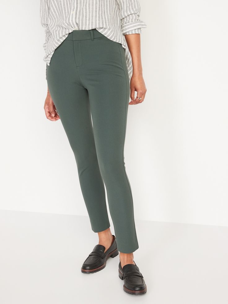 The Pixie pants you love, now in a more flattering fit & fabric ✨ High-rise waistband, with hidden double hook-and-bar closure and interior button closure.  Hidden zip fly.  Diagonal pockets at front, with decorative welt faux pockets at back.  Smo Pixie Pants, Never Fade, Ankle Pants, Petite Size, New Product, Shopping List, Capri Pants, Old Navy, Work Wear