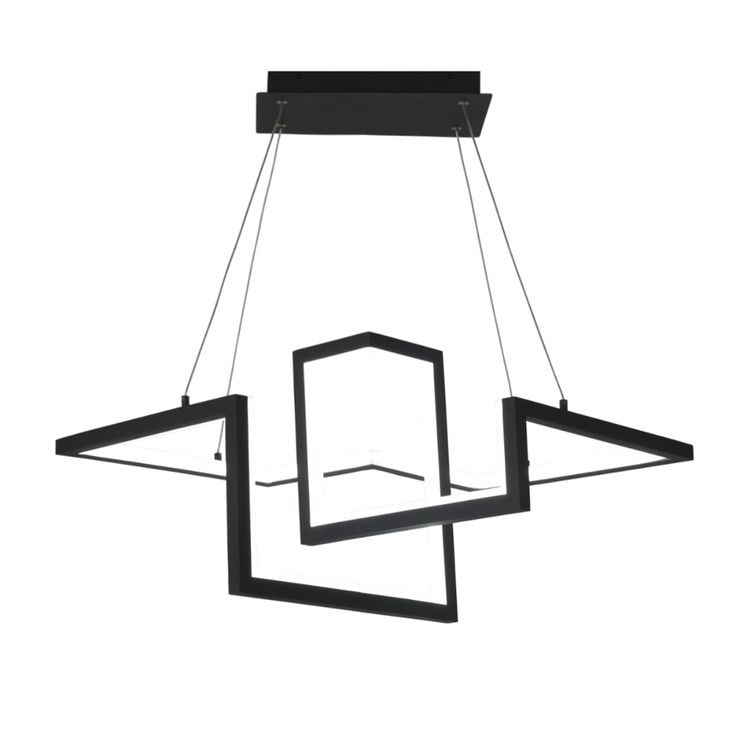 a black and white photo of a light fixture with two rectangular lights hanging from the ceiling