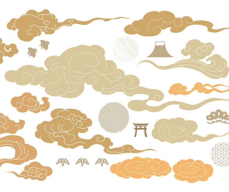 Cloud Japanese, Cloud Symbol, Bamboo Door, Carillons Diy, Minimal Background, Cloud Illustration, Japanese Art Styles, Chinese Pattern, Japanese Artwork