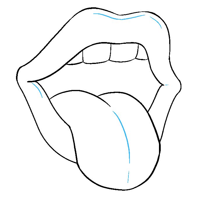 a drawing of the mouth and tongue