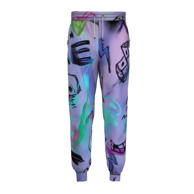 Casual Multicolor Pants With All Over Print, Casual Multicolor All Over Print Pants, Casual Multicolor All-over Print Pants, Casual All Over Print Spring Bottoms, Casual Sweatpants With Graphic Print For Spring, Urban Pants With Graphic Print For Streetwear, Spring Streetwear Joggers Relaxed Fit, Relaxed Fit Joggers For Spring Streetwear, Sporty Graphic Print Sweatpants For Spring