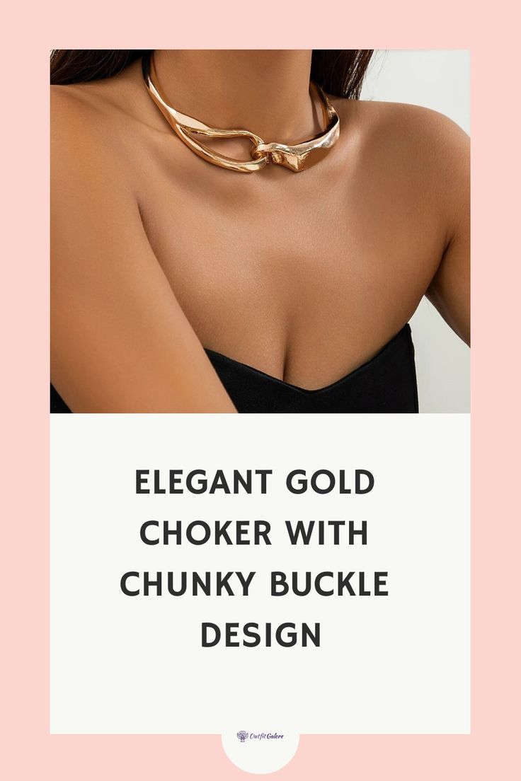 Dive into elegance with our Gold Choker featuring a Chunky Buckle Design. Ideal for adding a touch of sophistication to any outfit. 🌟 Visit OutfitGalore.com to explore this exquisite piece and enhance your jewelry collection! ✨ Gold Choker Jewelry For Night Out, Gold Choker Necklace For Night Out, Trendy Metal Choker, Chic Choker For Night Out, Metal Choker For Night Out, Trendy Choker For Night Out, Edgy Adjustable Choker For Party, Adjustable Edgy Party Choker, Trendy Choker Necklace For Night Out