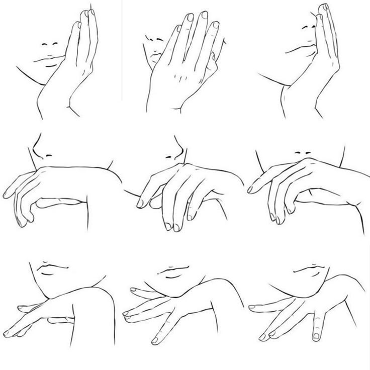 hands are shown in different positions and shapes