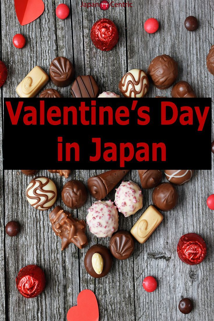 valentine's day in japan with chocolates and candies on wooden table top