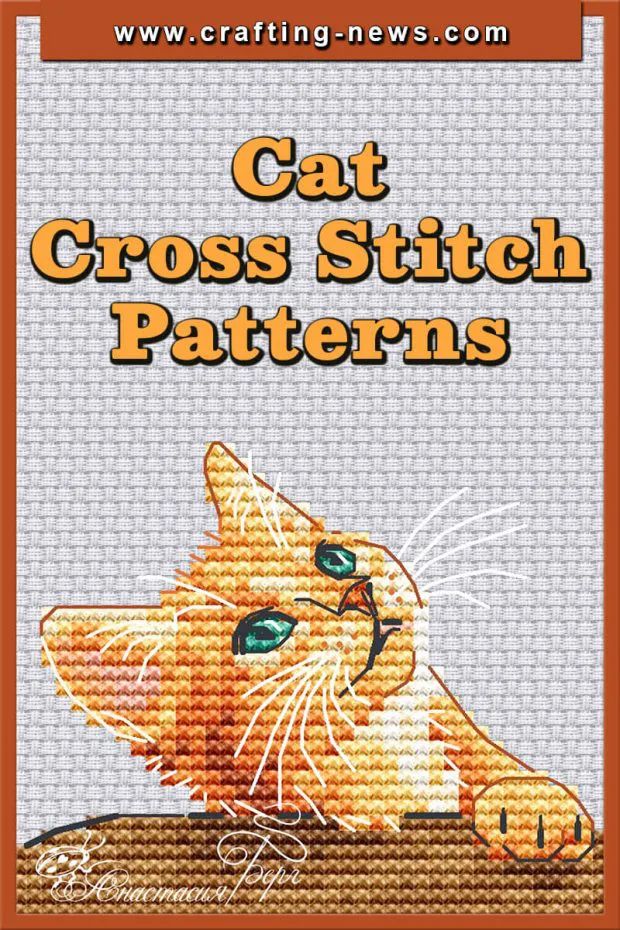 a cross stitch book with an image of a cat