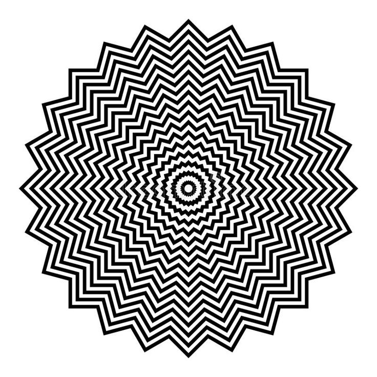 an abstract black and white pattern with lines in the center, on a white background