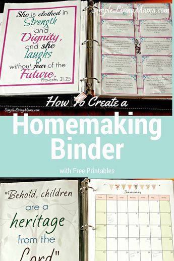 a binder with the title how to create a homemaking binder