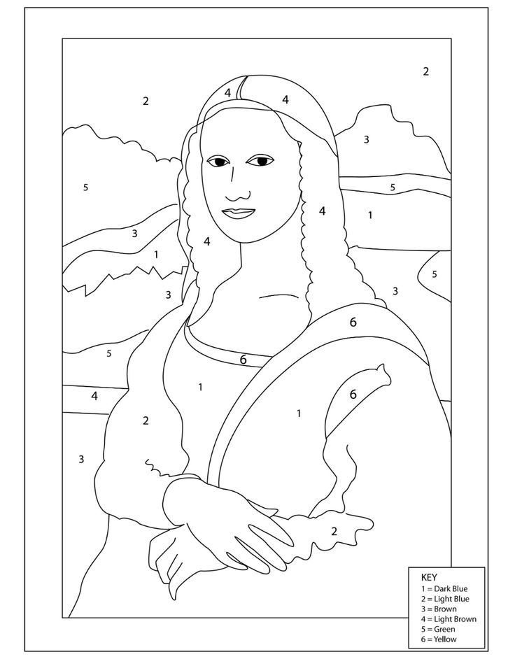 a coloring page with an image of the virgin mary in it's hands and numbers on