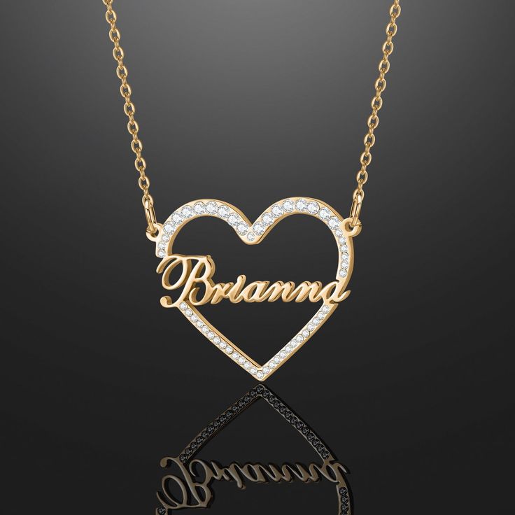 Personalize your own necklace with your name, or surprise them with the perfect personalized gift. Ice Heart, Shape Names, Name Necklace Silver, 18k Gold Chain, Special Words, Personalized Pendant, Rose Gold Metal, Precious Jewelry, Rose Gold Necklace