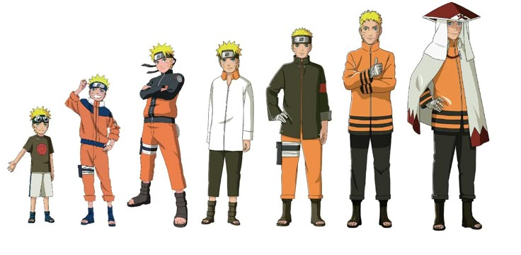 the characters from naruto are standing in front of each other with their hands on their hipss