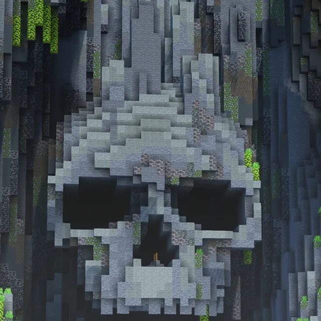 an image of a skull made out of blocks