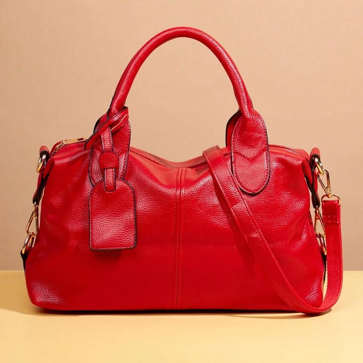 High Quality Oil Wax Faux Leather Crossbody, Shoulder, Double Handle Handbag * Color: Red * Large Capacity * Multi-Compartment * Square Shaped * Zipper Closure * Oil Wax Faux Leather * Double Handle * Anti-Theft * Please See Photos For Product Measurements Red Crossbody Satchel For Fall, Red Soft Leather Bag For Fall, Red Bags With Adjustable Strap For Fall, Red Bag With Adjustable Strap For Fall, Red Satchel Shoulder Bag For Fall, Red Double Handle Satchel For Fall, Red Satchel With Adjustable Strap For Fall, Fall Red Satchel With Adjustable Strap, Red Soft Leather Satchel For Fall