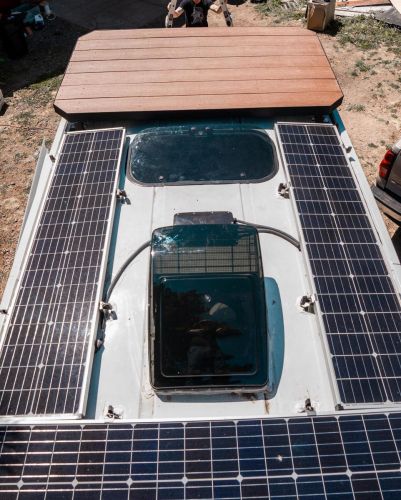 an overhead view of a solar powered vehicle