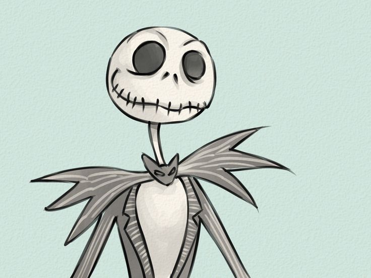 a cartoon skeleton with an evil look on its face