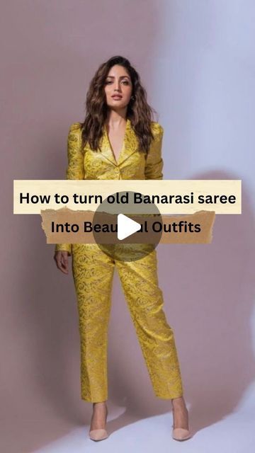 Designer Banarasi Suits, Dress Design From Old Silk Saree, Banarasi Saree Outfit Ideas, Saree Pants Style Outfit, Brocade Designer Suits, Banarasi Saree Dress Design Ideas, Brocade Cord Set Indian, Banarasi Cord Set, New Pattern Dress For Wedding