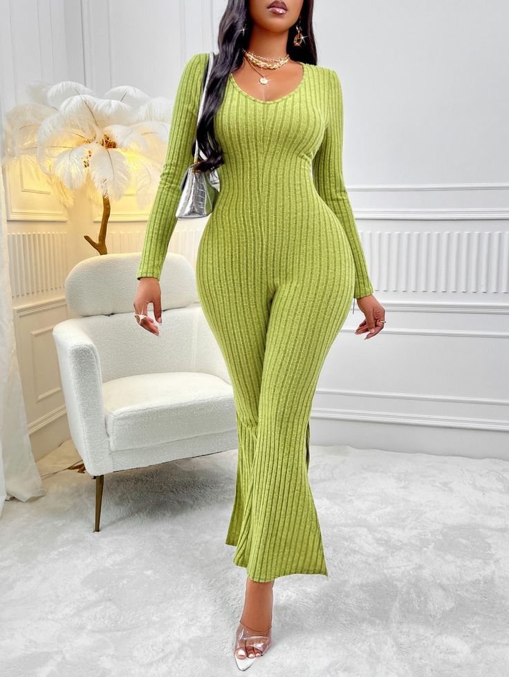 F00217104-104 Fitted One-piece Bodysuit For Loungewear, Trendy Fitted V-neck Jumpsuits And Rompers, Green Fitted One-piece Bodysuit, Fitted Green One-piece Bodysuit, Stretch V-neck One Piece For Party, Fitted Green Jumpsuit, Green Stretch V-neck Bodysuit, Casual Fitted One-piece For Party, Fitted Casual One Piece For Party