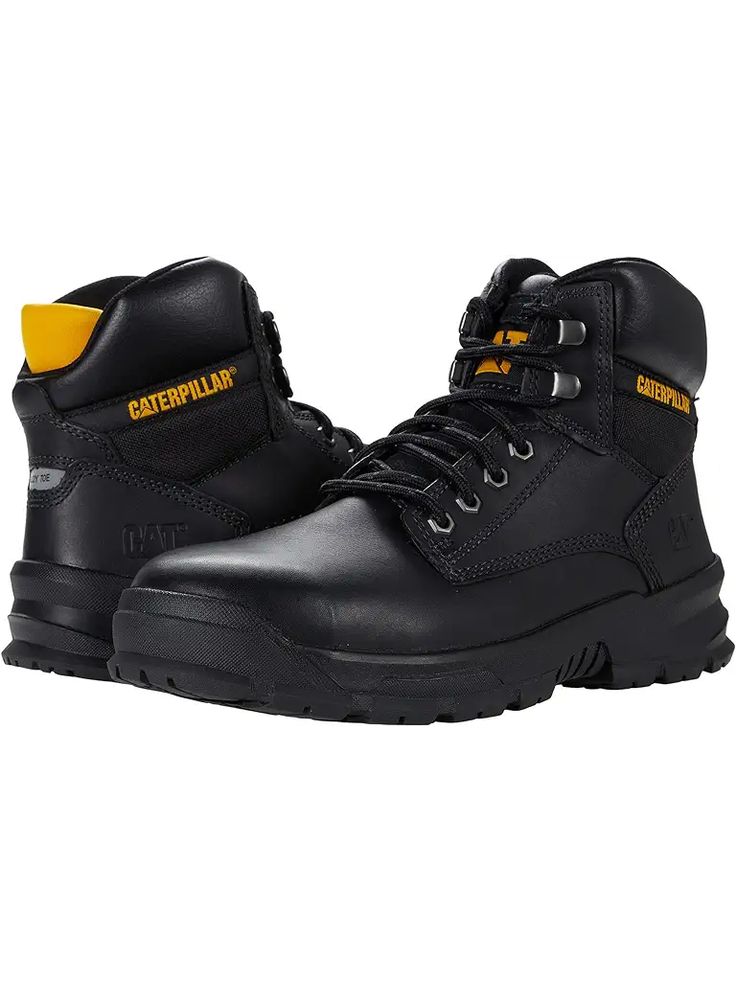 Men's Caterpillar Invader ST Hi | Zappos.com Waterproof Work Boots For Construction With Round Toe, Waterproof Work Boots With Round Toe For Construction, Waterproof Round Toe Work Boots For Construction, Durable Industrial Work Boots With Round Toe, Durable Industrial Round Toe Work Boots, Rugged Shock Resistant Boots For Safety, Rugged Shock Resistant Work Boots For Construction, Rugged Shock Resistant Safety Boots, Black Rugged Work Boots With Shock Resistance