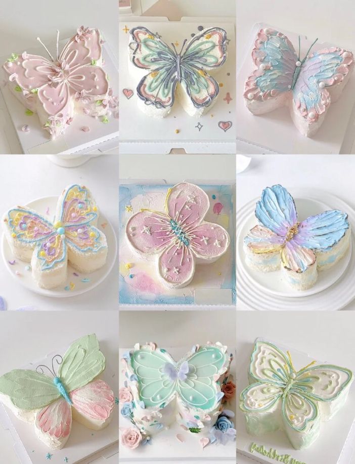 many different pictures of butterflies on plates