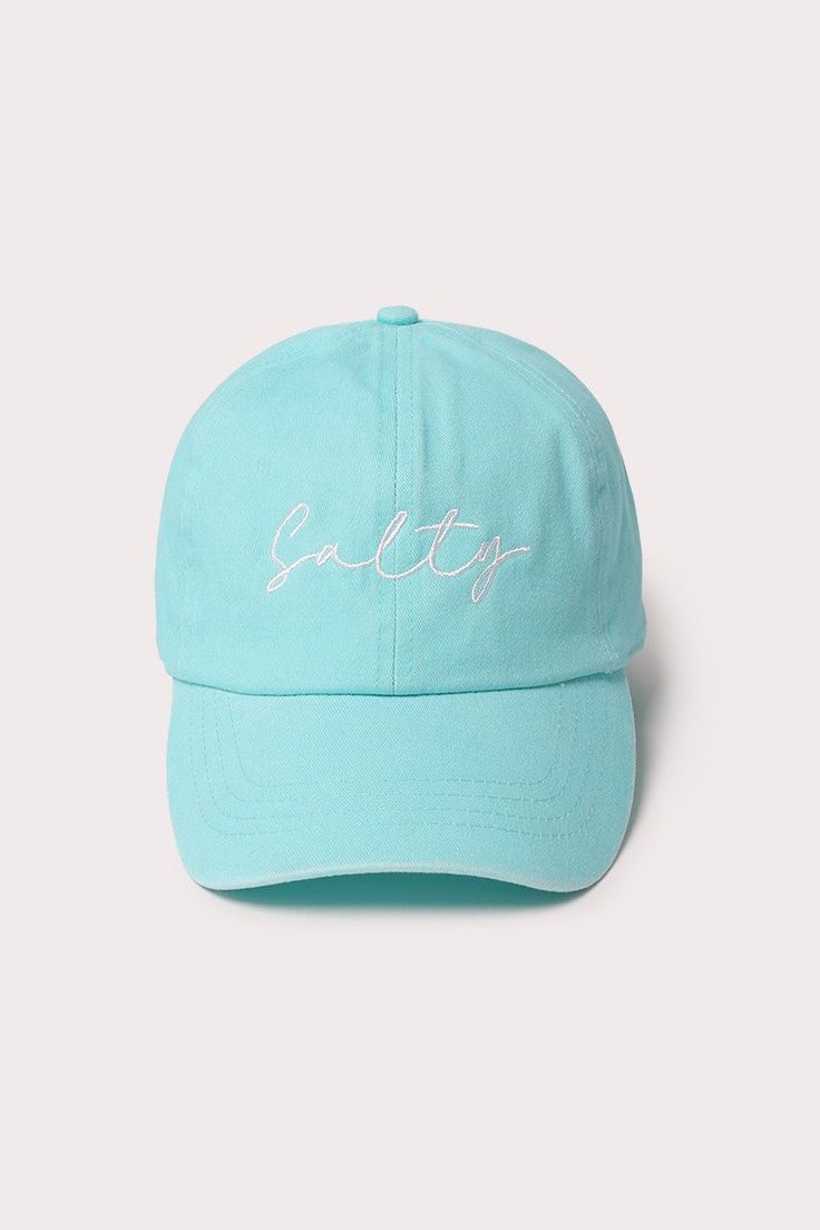 This Salty Script Dad hat is ready to liven up any outfit, any day! Be salty in style with this classic cotton twill hat, featuring an embroidered "Salty" script and a convenient adjustable back. It's perfect for fishing trips, beach days, and all your salty adventures! Swimwear Store, Beach Beauty, Swim Shop, One Piece Swim, Fishing Trip, Hats For Sale, Beach Days, Dad Hat, Accessories Branding