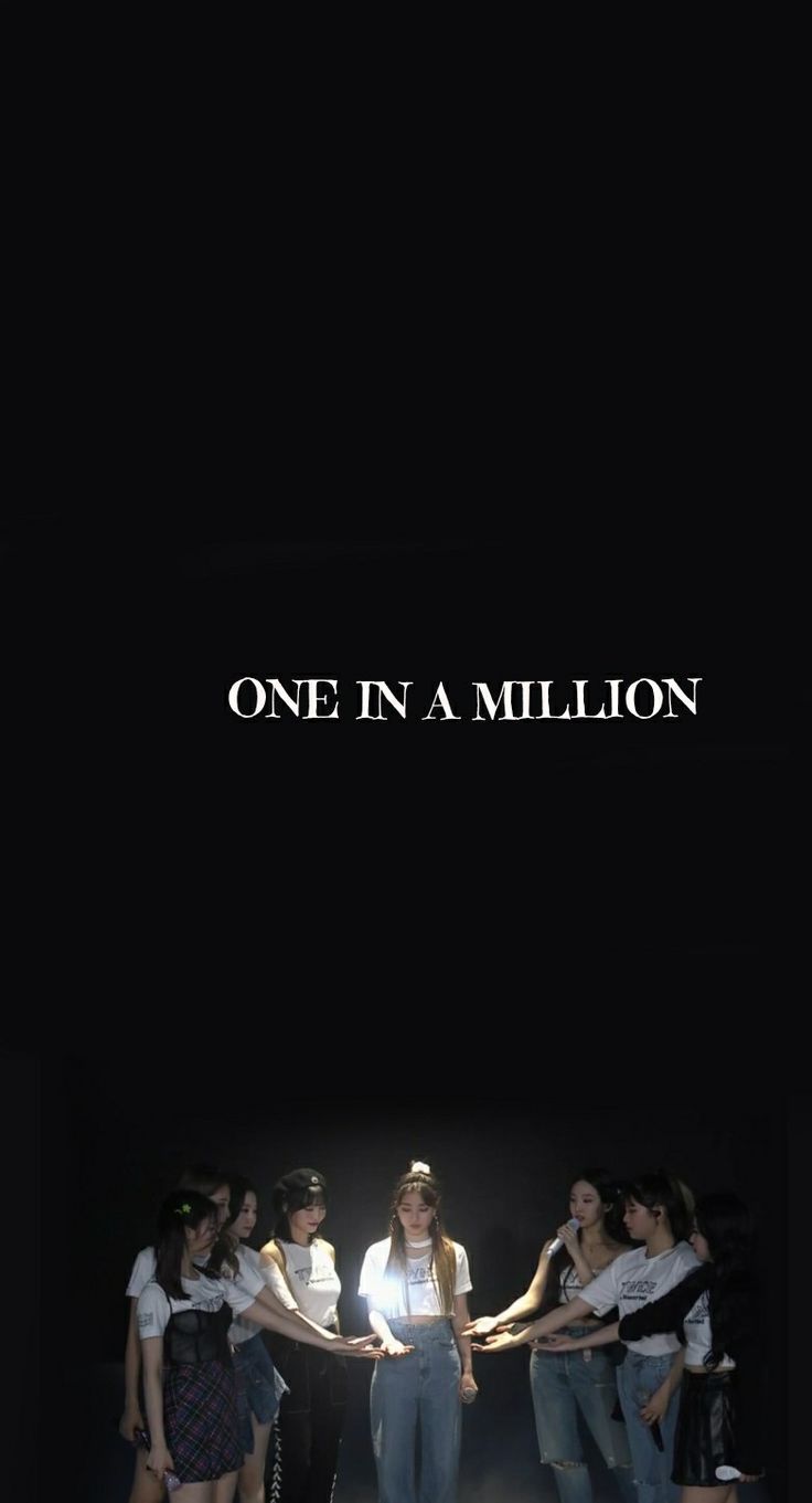 the poster for one in a million with four people standing around and looking at each other