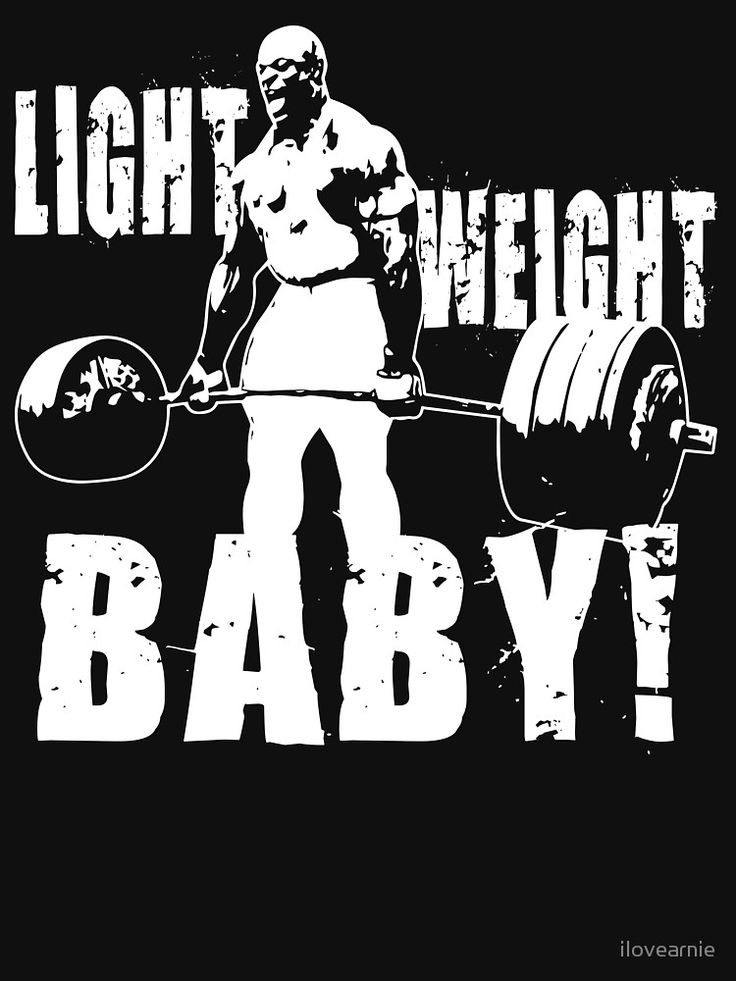 a man lifting a barbell with the words light weight baby