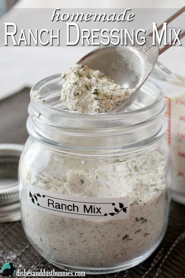 homemade ranch dressing mix in a glass jar