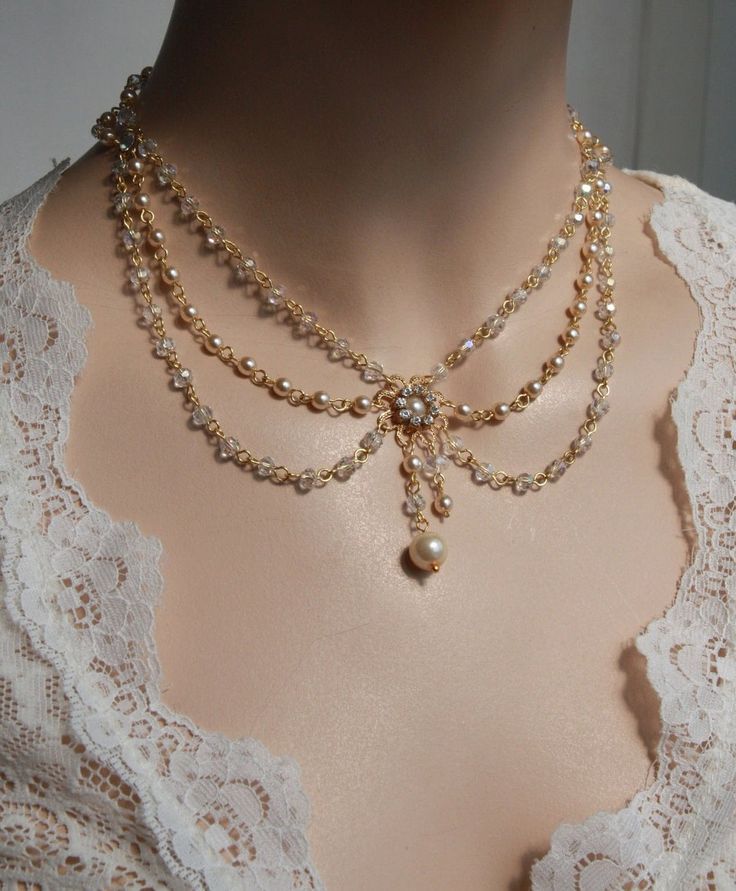 This Naszyjniki ślubne item by mylittlebride has 1012 favorites from Etsy shoppers. Ships from Izrael. Listed on 19 gru 2022 Victorian Bridal Necklace, Vintage Bridal Necklace, Kalung Manik-manik, قلادات متدلية, Gelang Manik-manik, Bridal Jewelry Vintage, Pearl Necklace Wedding, Necklace Swarovski, Gelang Manik