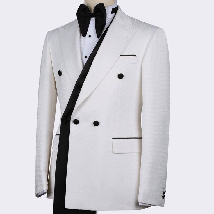 Please Allow Three Weeks For Processing And Delivery Thanks 14 Days Made To Order Limited Edition On The Site Www.Nanaloafers.Com Link In Bio Sizes 36r-50r Reasonable Offers Accepted Only Five Pieces: Jacket, Vest, Trouser, Bowtie, Shirt Composition : 100% Wool Luxury White Double Breasted Suit For Work, Luxury White Double Breasted Workwear Suit, Bespoke White Tuxedo For Semi-formal Occasions, Bespoke White Tuxedo For Semi-formal Events, White Classic Tuxedo Custom Fit, Classic White Custom Fit Tuxedo, White Double Breasted Tuxedo Suit For Formal Occasions, Designer Tailored White Tuxedo, White Tailored Double Breasted Business Suit