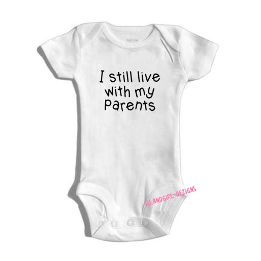 I Still Live with My Parents baby Onesie 100% Cotton Snap Infant One-Piece Bodysuit. Our Process: This Baby bodysuit is printed using high quality fabric vinyl not "iron on transfers", these will not crack or peel!! This is done in Black . If you would like another color, please convo us & we'll take care of you! You will receive tracking info when it leaves our studio. Thank you for shopping! IslandGirl Dezigns Printed Fitted Cotton Bodysuit, Fitted Printed Onesie For Playtime, Printed Fitted Onesie For Playtime, Customizable Fitted Playful Onesie, Funny Customizable Fitted Onesie, Funny Cotton Fitted Onesie, Cute Fitted Printed Onesie, Playful Fitted Onesie With Letter Print, Fitted Playful Onesie With Letter Print