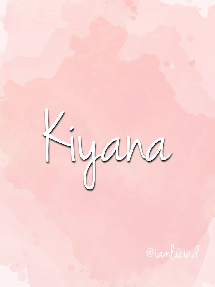 the word kynana written in cursive writing on a pink watercolor background