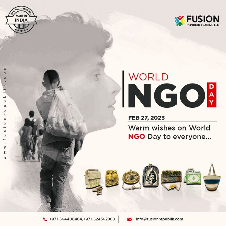 an advertisement for the world ingo day with people walking and carrying their bags in hand