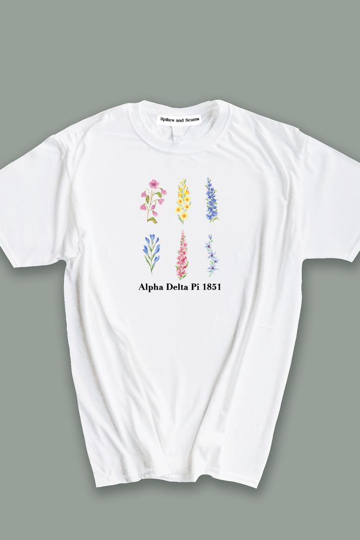 Wildflowers tee - Alpha Delta Pi - Spikes and Seams Greek Tri Delta Shirts, Sigma Kappa Shirts, Zeta Tau Alpha Shirts, Alpha Chi Omega Shirts, Sorority Rush Shirts, Delta Gamma Shirts, Kappa Delta Shirts, Alpha Phi Shirts, Sorority Recruitment Shirts